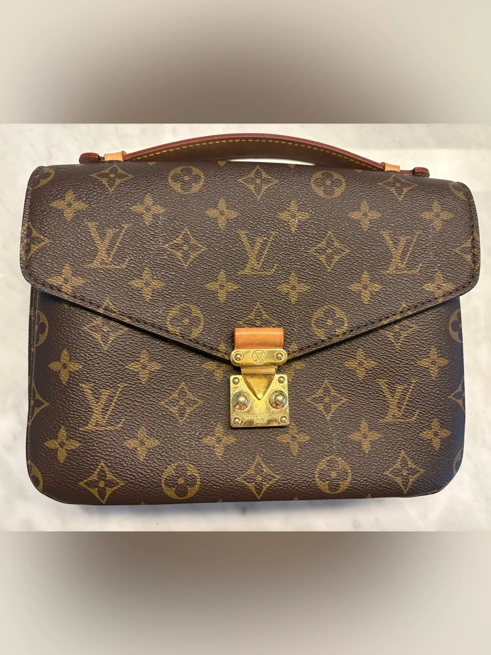 Louis Vuitton Pochette Métis Shoulder Bag Brown Canvas